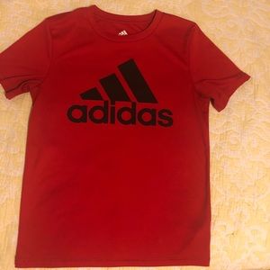 Red boys adidas shirt